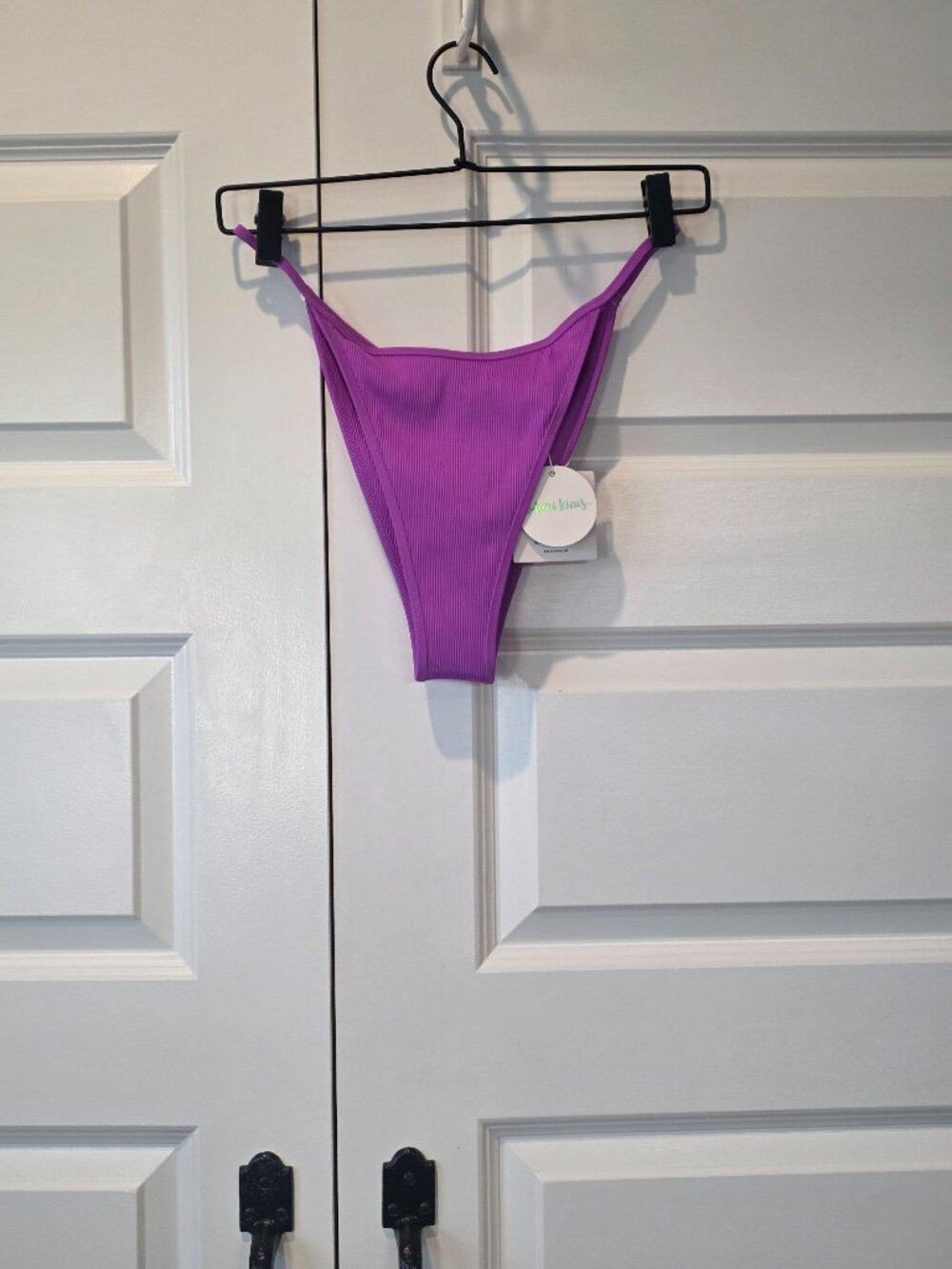 NWT: Kulani Kinis Take a Dip Purple Ribbed Bikini Bottom